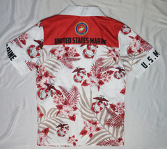 USMC MENS SMALL S HAWAIIAN SHIRT WHITE UNITED STATES RED MARINE CORP NEW NWT