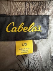 CABELAS – Mens Beige Dog Bird Duck Cotton Heavyweight Hunting Shirt – Size Large
