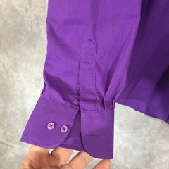 Omega Italy Slim Fit Shirt Mens Large 16-16.5 34/35 Purple Long Sleeve Button Up