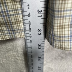 Vintage Carhartt Shirt Adult Large Beige Blue Striped Workwear Men’s 3680