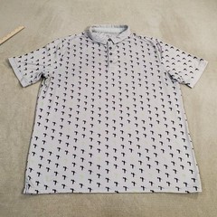 Anderson Ord Golf Polo Shirt Mens Extra Large Gray Performance All Over Print *