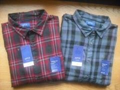 Men NWT Dress Flannel Shirt APT 9 SERIOUSLY SOFT SET 1 Navy & 1 Black Plaid XXL