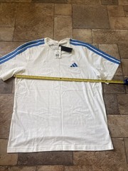 NEW MENS L ADIDAS WONDER WHITE ORIGINALS 3-STRIPES TEE SHIRT