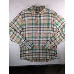 Standard Cloth Flannel Shirt Plaid Button Up Long Sleeve Casual Mens S