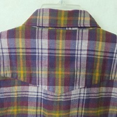 Criquet Plaid Shirt Mens XL Purple Gold Green Western Snap Front Cotton Flannel