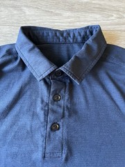 Lululemon Evolution Performance Polo Shirt Mens Small Navy Golf Minimalist Gym