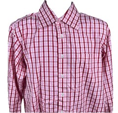 Hamilton Shirt Co Shirt Mens Large Red Gingham Button Up Made in USA Casual