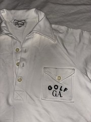 Vintage 80s/90s Giorgio Armani Golf Men’s Off White Solid Polo Sz S