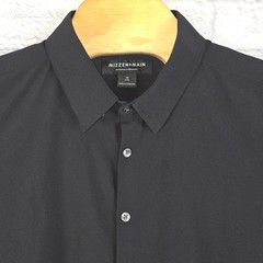 Mizzen+Main Men Black Trim Fit Short Sleeve Performance Button Down Shirt Sz XL