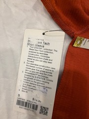 Lululemon Metal Vent Tech Short Sleeve Shirt Men’s Small S Orange Autumn Rust