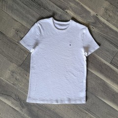 Allsaints Esum Cotton T Shirt M White Slim Organic Slub Textured Heavyweight Tee
