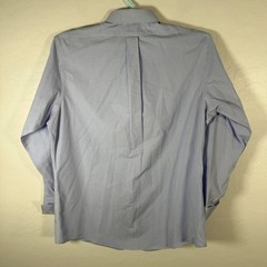 Brooks Brothers Button Down Shirt Mens 17-34 Blue French Cuff Plaid Non Iron