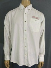 THE BEAU RIVAGE Biloxi MS, Casino Long Sleeve White Cotton Shirt Mens Large