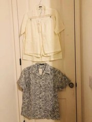 3 Pcs: Men’s Matching Set- Summer Shirt and Shorts & 1 Hawaiian Shirt, M