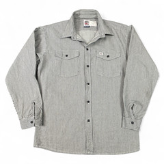 Big Bill 193 RAY Men’s Work Shirt M Navy Hickory Stripe Cotton USA