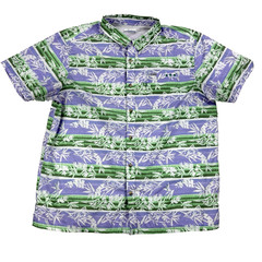 Men Columbia PFG Super Slack Tide Camp Shirt XL Green Purple Short Sleeve Vented