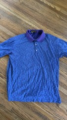 Bobby Jones Men’s XXL Purple Blue Swirl Polo Shirt Made in Italy 100% Cotton