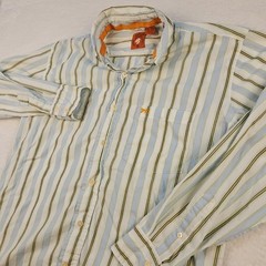 Mens Red Snap Brand 100% Cotton Long Sleeve Multi Stripe Casual Shirt Size M