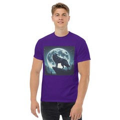 Moon Wolf Tee – Celestial Wolf Artwork, Cosmic Lunar Night Graphic T‑Shirt