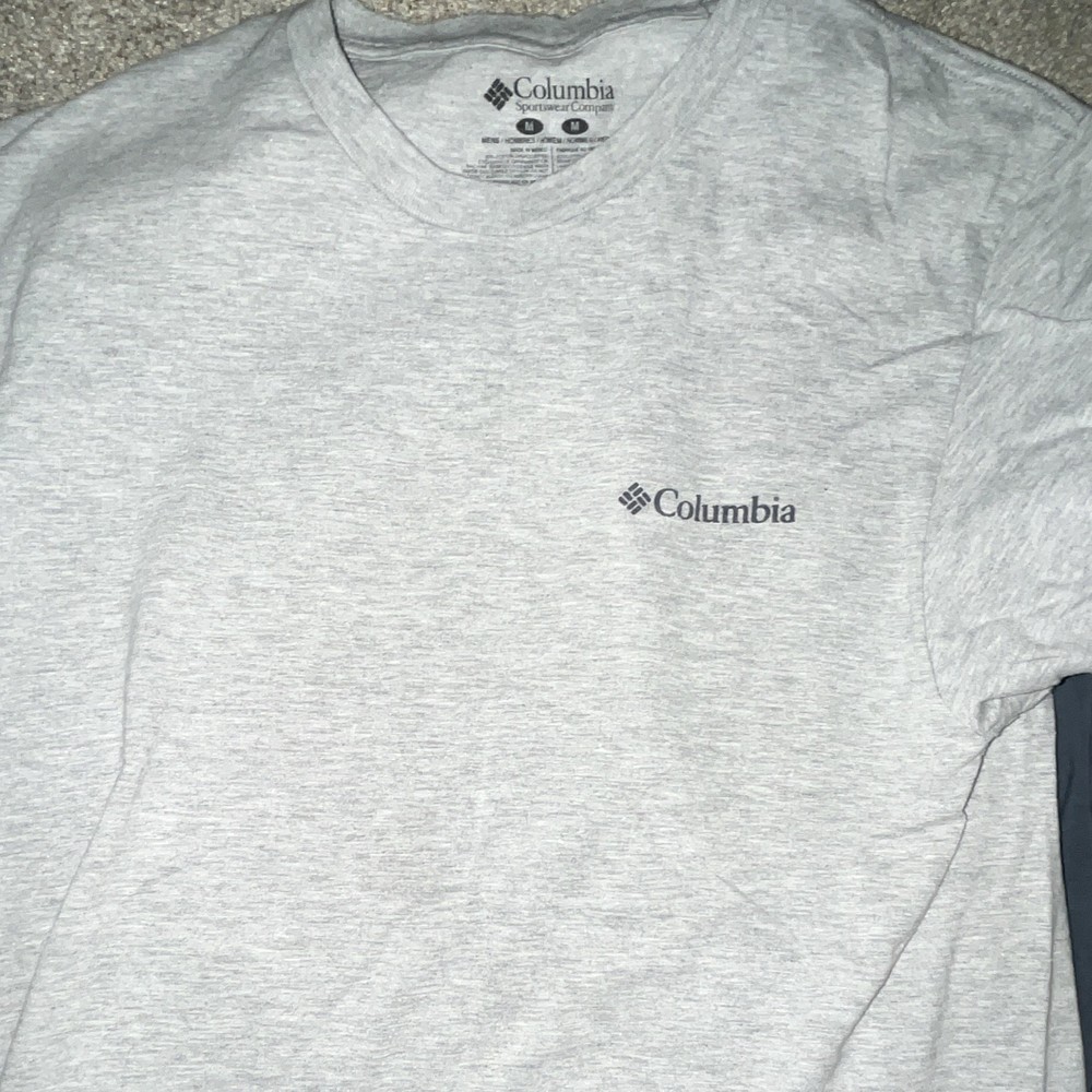 Columbia Men’s M Gray Cotton Blend Knit Crew Neck Dog Logo Graphic T-Shirt