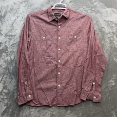 J.CREW Shirt Men’s size Medium chin strap chambray Denim Workwear Casual red