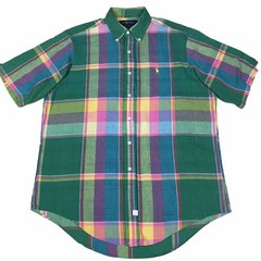VTG Polo Ralph Lauren Multicolor Plaid Madras Cotton Button Down Shirt DEADSTOCK
