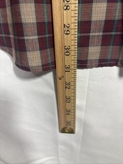 Vintage Lee Plaid Button Down Shirt Made in USA Long Sleeve Burgundy Large