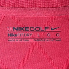 Nike Golf Dri-FIT Polo Shirt Mens Size L Red Diamond Pattern Short Sleeve