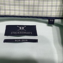 Strokesmans Dress Shirt Mens 48/30 Mint Green Long Sleeves Button Up Non-iron