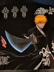 Civil Regime x Bleach Ichigo Kurosaki Bankai Men’s Black Graphic Tee Large