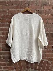 Barena Venezia Men’s Pullover Shirt, Sz Large, White 100% Linen Italy