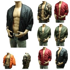 Men’s High Fashion Jacket 3/4 Sleeve Kimono Bomber Windbreaker Outdoor CAMO Coat