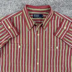 Vintage Polo Ralph Lauren Shirt Mens L Striped Southwestern Aztec AOP Chin Strap