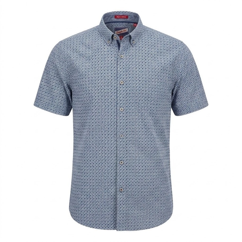 Johnnie-O Hangin Out Mens XL Blue Geometric Short Sleeve Button Down Shirt – CJ