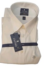 NWT Stafford Travel Performance Oxford Shirt~Mens 17.5 34-35 White~Long Sleeve