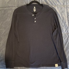 U.S. Polo Assn. Men’s Black Long Sleeve Henley T-Shirt Knit Cotton Blend L