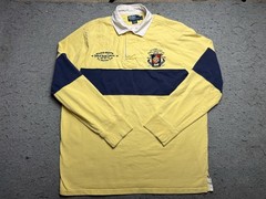 Polo Ralph Lauren Rugby Polo Shirt Mens XL Yellow Blue Long Sleeve Golf