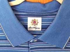 Ben Hogan Classic Casual Polo Shirt Men’s- XL Golf Shirt Striped Pink/ Navy/Blue