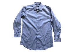 Marc Anthony Dark Grey Long Sleeve Slim Fit, 16 1/2 x 32, 97% Cotton, 3% Spandex
