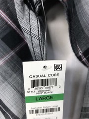 INC Men’s Plaid & Check Shirt , Color: Deep Black , Size:Large