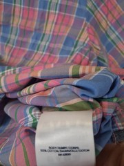 Lands End Mens Shirt 3XLT Blue Multi Plaid Coastal Resort 100% Cotton Spring