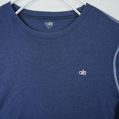 Alo Yoga Air Land Ocean Mens XL Blue Bamboo Cotton Short Sleeve T-Shirt
