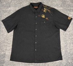 Tori Richard Kona Brewing Co. Shirt Mens 2XL Hawaiian Islands Black Silk Blend