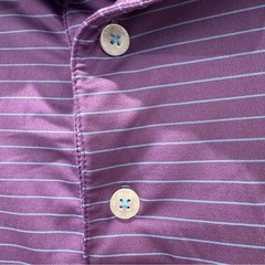 FootJoy Men’s ProDry Performance Lisle Classic Pencil Stripe Polo L Purple/Blue