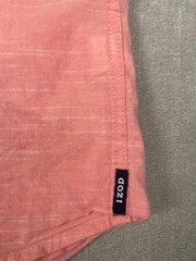 Izod Saltwater Mens Shirt XL Pink Salmon Button Down Casual Short Sleeve