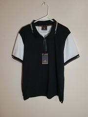 Casa Moda Couture Polo Shirt Mens Black/White Extra Large (AA6)