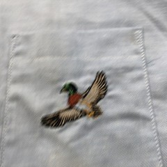 Vintage Beau Brummel Shirt Mens XL 17 33 Blue Button Oxford Mallard Made USA