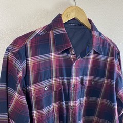 Kuhl Phantom Cotton Wool Blend Plaid Flannel Shirt Mens Size Large Red and Blue
