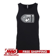 BULLET BILL BLACK TANK TOP Parody Videogame Shirt Tee Nintendo Super Mario N64 T