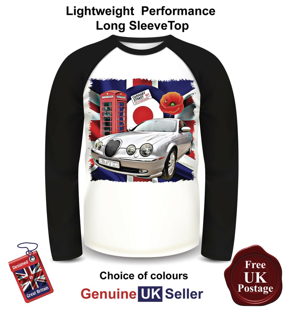 Jag S Type T Shirt, Long Sleeve, S Type Jag T Shirt, S Type Top, Can Personalise